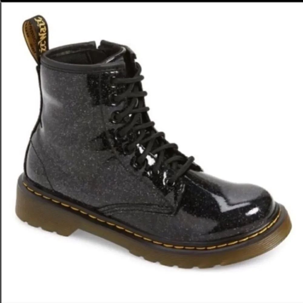 Dr. Martens Black Glitter 1460 Moto Boots Sz 5